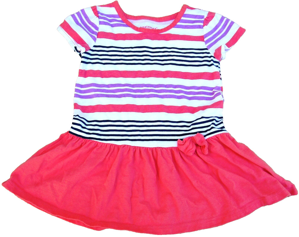 Healthtex Toddler Girl Skater Dress Size 24M Striped Top & Red Pleated Skirt